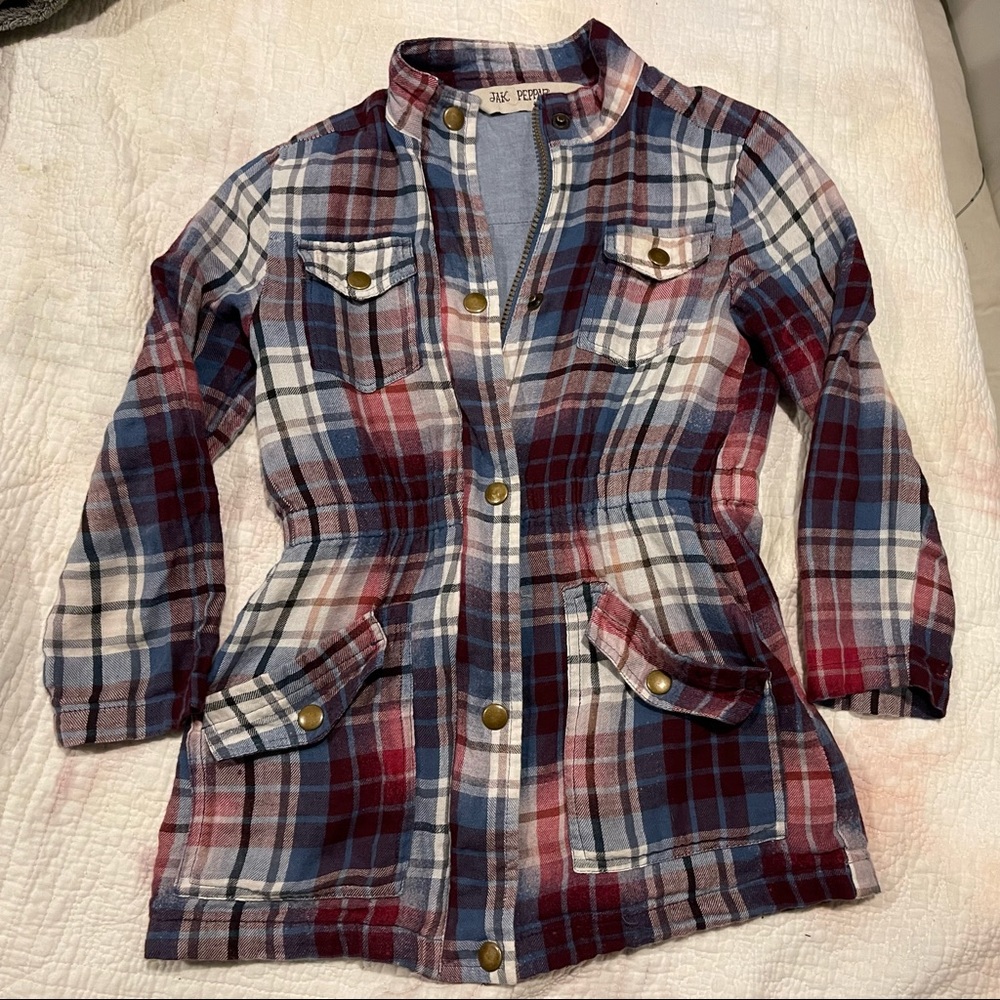 Jak & peppar flannel jacket size 7